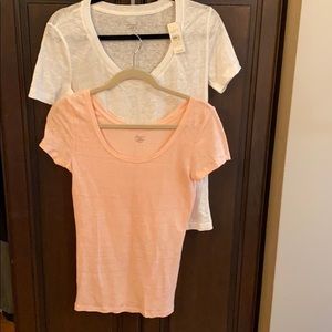 Pair of LOFT linen t-shirts